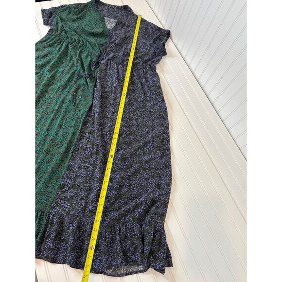 Terra & Sky Dress Cap Sleeve Mandarin Collar Maxi Dress Colorblocked Plus Sze 2X - Picture 5 of 7